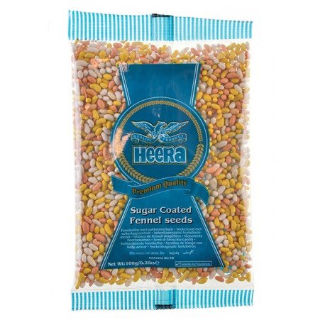 SUGAR COATED FENNEL SEEDS 100G - HEERA